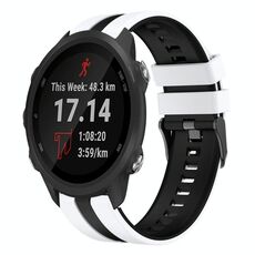 Per Garmin Forerunner 245 Music 20mm cinturino sportivo in silicone bicolore (bianco+nero)