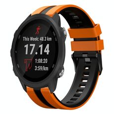Per cinturino in silicone sportivo bicolore Garmin Forerunner 245 Music da 20 mm (arancione + nero)