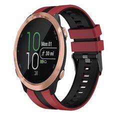 Per cinturino in silicone sportivo bicolore Garmin Forerunner 645 da 20 mm (rosso + nero)