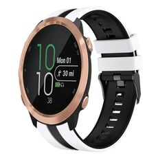 Per Garmin Forerunner 645 cinturino sportivo in silicone bicolore da 20 mm (bianco + nero)