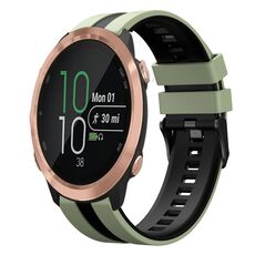 Per Garmin Forerunner 645 cinturino sportivo in silicone bicolore da 20 mm (verde chiaro + nero)