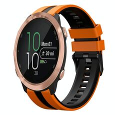 Per cinturino in silicone sportivo bicolore Garmin Forerunner 645 da 20 mm (arancione + nero)