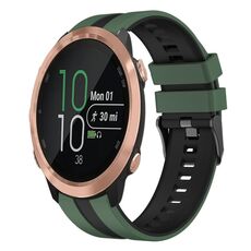 Per Garmin Forerunner 645 20mm cinturino sportivo in silicone bicolore (verde oliva+nero)