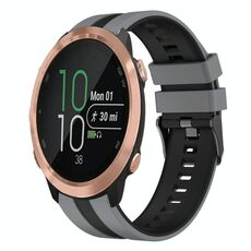 Per cinturino in silicone sportivo bicolore Garmin Forerunner 645 da 20 mm (grigio + nero)