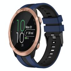Per cinturino in silicone sportivo bicolore Garmin Forerunner 645 da 20 mm (blu + nero)