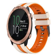 Per Garmin Forerunner 645 cinturino sportivo in silicone bicolore da 20 mm (Starlight + arancione)