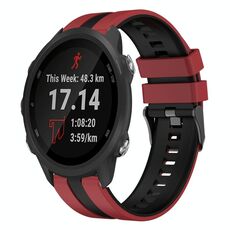 Per cinturino in silicone sportivo bicolore Garmin Forerunner 245 da 20 mm (rosso + nero)