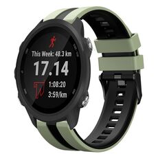 Per Garmin Forerunner 245 cinturino sportivo in silicone bicolore da 20 mm (verde chiaro + nero)