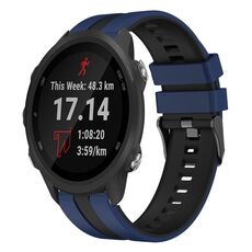 Per cinturino in silicone sportivo bicolore Garmin Forerunner 245 da 20 mm (blu + nero)