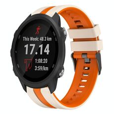 Per Garmin Forerunner 245 cinturino sportivo in silicone bicolore da 20 mm (Starlight + arancione)