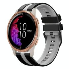 Per cinturino sportivo in silicone bicolore Garmin Venu da 20 mm (nero + grigio)