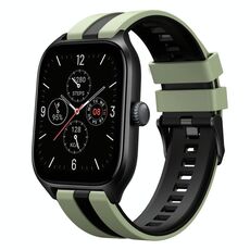 Per Amazfit GTS 4 cinturino sportivo in silicone bicolore da 20 mm (verde chiaro + nero)