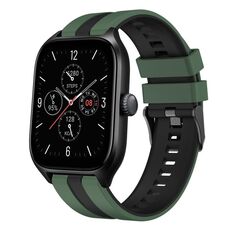Per cinturino sportivo in silicone bicolore Amazfit GTS 4 da 20 mm (verde oliva + nero)