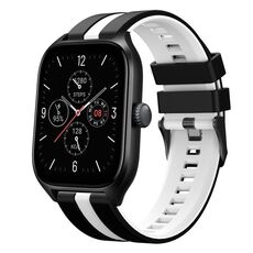 Per Amazfit GTS 4 cinturino sportivo in silicone bicolore da 20 mm (nero + bianco)