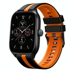 Per Amazfit GTS 4 20mm Cinturino sportivo in silicone bicolore (nero+arancione)