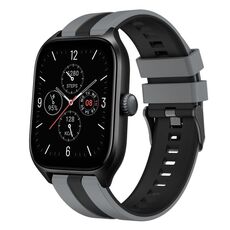 Per Amazfit GTS 4 cinturino sportivo in silicone bicolore da 20 mm (grigio + nero)