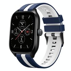 Per Amazfit GTS 4 cinturino sportivo in silicone bicolore da 20 mm (blu + bianco)