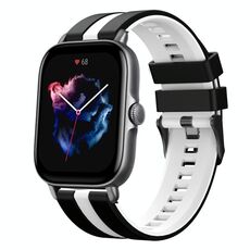 Per Amazfit GTS 3 cinturino sportivo in silicone bicolore da 20 mm (nero + bianco)