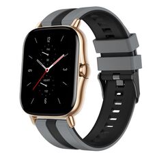 Per Amazfit GTS 2 cinturino sportivo in silicone bicolore da 20 mm (grigio + nero)