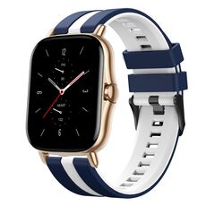 Per Amazfit GTS 2 20mm Cinturino sportivo in silicone bicolore (blu+bianco)
