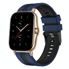 Per Amazfit GTS 2 cinturino sportivo in silicone bicolore da 20 mm (blu + nero)