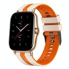 Per Amazfit GTS 2 cinturino sportivo in silicone bicolore da 20 mm (Starlight + arancione)