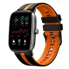 Per Amazfit GTS 2 Mini cinturino sportivo in silicone bicolore da 20 mm (nero + arancione)