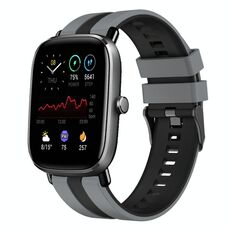 Per Amazfit GTS 2 Mini cinturino sportivo in silicone bicolore da 20 mm (grigio + nero)