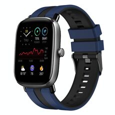 Per Amazfit GTS 2 Mini cinturino sportivo in silicone bicolore da 20 mm (blu + nero)