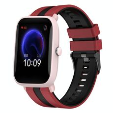 Per Amazfit Pop Pro 20mm Cinturino sportivo in silicone bicolore (rosso+nero)