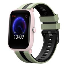 Per Amazfit Pop Pro 20mm Cinturino sportivo in silicone bicolore (verde chiaro+nero)