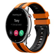 Per Amazfit GTR 2 22mm cinturino sportivo in silicone bicolore (arancione + nero)