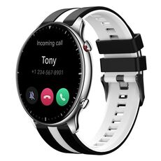 Per Amazfit GTR 2 22mm cinturino sportivo in silicone bicolore (nero + bianco)