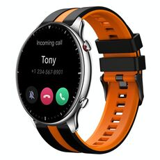 Per Amazfit GTR 2 22mm cinturino sportivo in silicone bicolore (nero + arancione)