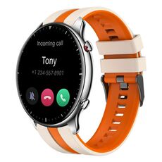 Per Amazfit GTR 2 22mm cinturino sportivo in silicone bicolore (Starlight + arancione)