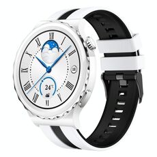 Per Huawei Watch GT3 Pro 43mm 20mm cinturino sportivo in silicone bicolore (bianco + nero)