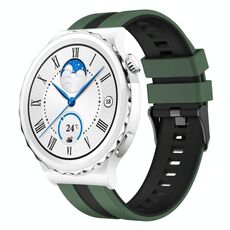 Per Huawei Watch GT3 Pro 43mm 20mm Cinturino sportivo in silicone bicolore (verde oliva + nero)