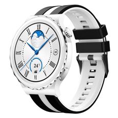 Per Huawei Watch GT3 Pro 43mm 20mm cinturino sportivo in silicone bicolore (nero + bianco)