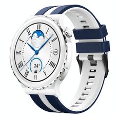 Per Huawei Watch GT3 Pro 43mm 20mm cinturino sportivo in silicone bicolore (blu + bianco)