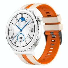 Per Huawei Watch GT3 Pro 43mm 20mm Cinturino sportivo in silicone bicolore (Starlight + Arancione)