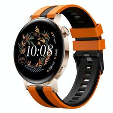 Per Huawei Watch GT3 42mm 20mm cinturino sportivo in silicone bicolore (arancione + nero)