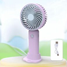 Ventilatore portatile per telefono cellulare con ricarica USB da tavolo, piccolo ventilatore portatile (viola)