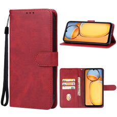 Custodia in pelle per telefono Redmi 14C 4G (rossa)