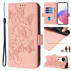 Custodia per telefono antifurto in pelle RFID rosa goffrata per vivo S19 (rosa)