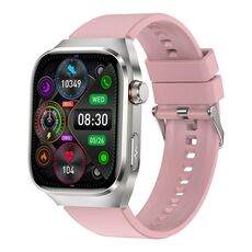 L'orologio intelligente con cinturino in silicone con schermo LCD da 2,04 pollici TK16 supporta il monitoraggio della salute (rosa)