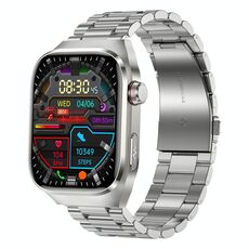 L'orologio intelligente con cinturino in acciaio con schermo LCD TK16 da 2,04 pollici supporta il monitoraggio della salute (argento)