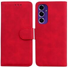 Per Samsung Galaxy S24 FE 5G Skin Feel Custodia in pelle Flip in puro colore (Rosso)