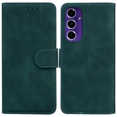 Per Samsung Galaxy S24 FE 5G Skin Feel Custodia in pelle flip in puro colore (verde)