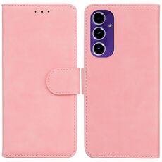 Per Samsung Galaxy S24 FE 5G Custodia in pelle Flip Pure Color Skin Feel (rosa)