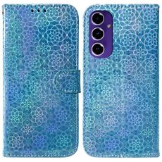 Per Samsung Galaxy S24 FE 5G Custodia per telefono in pelle con fibbia magnetica colorata (blu)